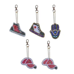 Keychain Akcesoria Dziewczyny DIY Torebka Charms Kolorowe Kryształ Dekoracyjne Buty Rękawiczki Czapka Rhinestone Prezenty Breloczki Kobiety 5 sztuk / zestaw / partia