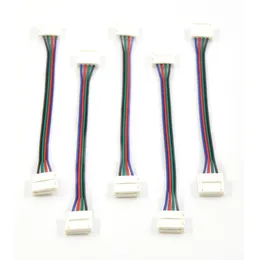 10pcs 4pin 10mm 12mm de extremidade dupla de extremidade dupla rgbw tira de led sem solda conector do adaptador condutor