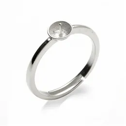 Proste ustalenia biżuterii pierścień Sterling Silver 925 Wybity dla DIY Dokonywanie Pearl Ring Mount 5 sztuk
