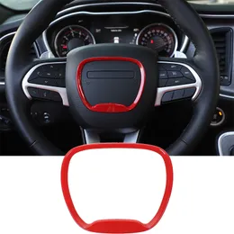 Abs kierownicy dekoracji pierścienia Zestaw emblematu naklejka do naklejki dla Dodge Challenger Charger 2015 Auto Interior Accessories203Q