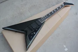 Factory Custom Gray Electric Guitar With String-Thru-Body,Rosewood Fretboard,Black Pickguard,Black Hardware,Can be customized