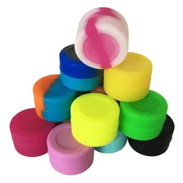 100 pçs/lote 3ml Mini Recipiente De Silicone Para Dabs Forma Redonda Recipientes De Cores Sortidas Dab Cera Concentrada Grau Alimentício Frascos De Armazenamento De Silicone