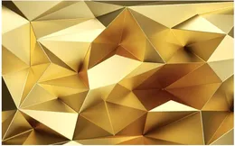 Bakgrundsbilder för vardagsrum Golden Wallpapers Geometric 3D Stereo European TV Background Wall