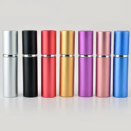 5ml Portable Mini Aluminum Refillable Perfume Bottle With Spray Empty Makeup Containers With Atomizer For Traveler LX8148
