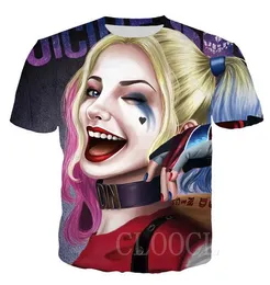 Nyaste modemän/kvinnan Harley Quinn Summer Style Tees 3D Print Casual T-Shirt Topps Plus Size BB048