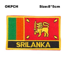 Gratis frakt 8 * 5cm Sri Lanka Shape Mexico Flag Broderi Iron On Patch PT0163-R