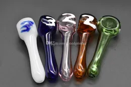 96 milímetros mais novo tubo colorido tabagismo vidro barato protable mini-colher de vidro tubo de mão com o número