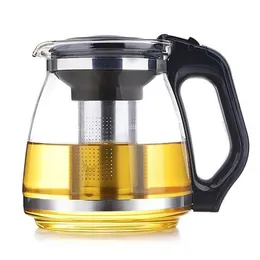 Teiera in vetro resistente al calore trasparente e spesso set da tè per hotel, bollitore per tè, filtro, macchina per il tè per uso domestico