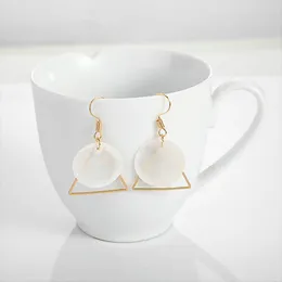 Hot Europe Fashion Jewelry Women's Earrings Triangle White Shell Dangle Earrings S119