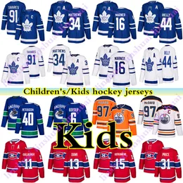 Montreal Canadiens tröja Vancouver Canucks Edmonton Oilers 97 Connor McDavid 16 Mitchell Marner 91 John Tavares 34 Auston Matthews barnhockeytröjor