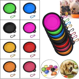 Resor Comaptible Dog Cat Feeder Bowls Pet Water Dish Silicone Foldbar sk￥l med krok Pet Supplies
