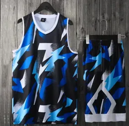 2019 Skräddarsydda Basketballtröjor Mäns Mesh Performance Custom Jersey Sats med Shorts Kläder Uniformer Kits Sport Design Custom Wear
