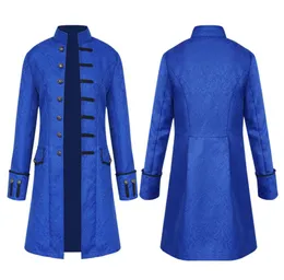 Moda - Brocade Jacket Gothic Steampunk Vintage Wiktoriański płaszcz Mężczyzna Rocznika Kurtka