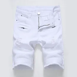 NEW high street shorts Hip hop summer male jeans Soft and comfortable hole shorts jeans