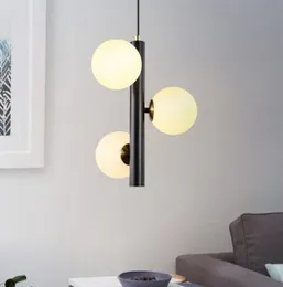 Modern LED Hanging Lamp Glass Ball Pendant Lighting Fixture Fashion Iron Lamparas Living Room Bedroom Suspension Luminaire Lamps MYY