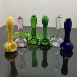 Coloured flat-bottomed pipe Glass Bongs Glass Smoking Pipe Water Pipes Oil Rig Glass Bowls Oil Burn