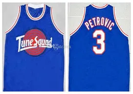 Drazen Petrovic #3 Melodie Squad Space Jam Film Retro Basketball Jersey Mens ED Custom beliebte Zahlenname Trikots