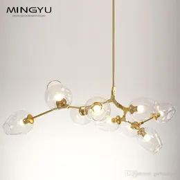 100 % mundgeblasene Lampe Kronleuchter Licht europäischen nordischen Stil Wohnzimmer Dekor einfach gestaltete Kunst Glas Kronleuchter