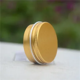 100 x 15g Tom Mini Gold Aluminium Cream Jar Pot Nail Art Makeup Lip Gloss Tomguld 15ml Kosmetiska Metallburkar