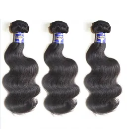 Surowy Virgin Włosy Peruwiański Ciało Wave Nieprzetworzone Wiązki Włosów 3 Sztuka 300g Lot Human Hair Extensions splot naturalny kolor od jednego dawcy