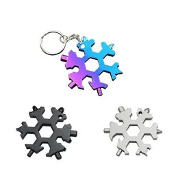 Narzędzie 19-w-1 Snowflake Kształt Multi-Tool Card Kombinacja Compact Multifunct Wkrętak Wkrętak Ze Stali Nierdzewnej Multi Tool Gadget