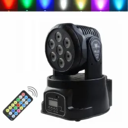 Telecomando 7LED DMX512 Testa mobile rotante multicolore Effetto luce da palcoscenico Proiettore attivato dal suono Discoteca KTV Party DJ Light