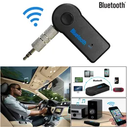 ユニバーサル3.5mm Bluetooth Car Kit A2DPワイヤレスFMトランスミッターAUXオーディオ音楽レシーバーアダプター電話用マイク付きMP3小売ボックス