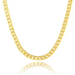 Rose color oro / colore Platinum / 18K gioielleria collana catena di moda 7MM all'ingrosso degli uomini placcati in oro
