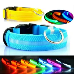 50pcs Nylon LED Pet Dog Collar Night Safety Flashing Glow In The Dark Dog Leash Dogs Luminous Fluorescent Collars Pet Supplies Cartoon