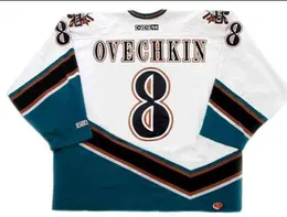 Seltenes echtes Eishockeytrikot mit voller Stickerei #8 ALEXANDER OVECHKIN im Stil von 2005 oder benutzerdefinierte Trikots mit beliebiger Namensnummer