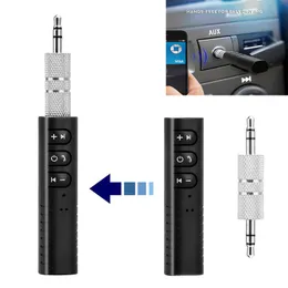 Bil Bluetooth Kit 4.1 Audio Receiver Adapter med MIC Handsfree Ringande hörlurshögtalare 3,5 mm AUX Musik för Smart Phone MP3 Tablet