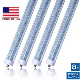 T8 LED Tubes Lights V-shaped 8ft 7000LM 66W Single Pin FA8 R17D AC85-265V 384LEDs 2835SMD Fluorescent Bulbs 2400mm Direct from China Factory