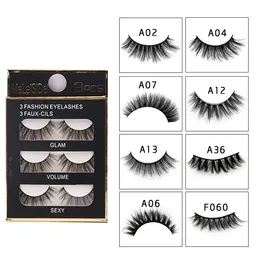 3 Pairs Eyelashes Thick 3D False Eyelashes Handmade Eye Lashes Natural Long Eye Lashes Fashion Makeup False Eyelashes