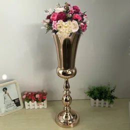 Kwiat Wazon 60 CM Ślub Centerpieces Wydarzenie Metalowe Wazony Road Lead Gold Party Decoration Seneu0361