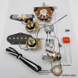 TL Guitar Capacitor Potentiometer CTS 250K Copper shaft Wiring Kit for-Stra CDE 716P .047 100V Orange Drop Cap +Welding line drawing