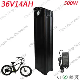 Free Tax 36V 14AH 500W Bicycle Battery 36 V Silver Fish Battery With 42V 2A Charger 36V Electric Bike Battery Bottom Discharge.