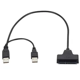 SATA 7 + 15pin till USB 2.0 Adapterkabel för 2,5 HDD Bärbar dator Hård förareanslutningskablar