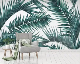 Beibehang custom made modern home background wall 3d wallpaper tropical rainforest plant living room carta da parati