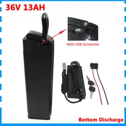 500W 36V серебряные рыбы батареи 36V 13AH литий Ebike батарейный блок с USB-портом таможенный сбор 15А BMS 42V 2A зарядное устройство Free