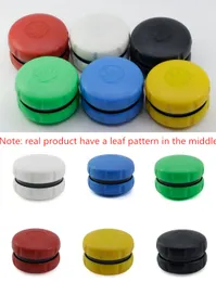 2 Layers Tobacco Grinders Hamburger Plastic Herb Grinder With Leaf Pattern 6 Colors Choosable Smoking Accessories