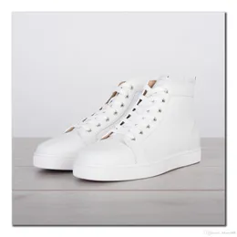 Vendita all'ingrosso High Top Bianco Nero Pelle di vitello Sneakers Scarpe Uomo Donna Plate-forme Scarpe da ginnastica Famoso marchio Causale Walking Party Dress Wedding EU35-47