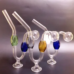 Glass Hookah Stand Oil Burner Glass Pipes Colorful Snakelike Smoking Pipe Thickness Tobacco Pipes Smoking Accessories
