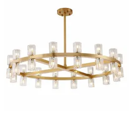 Villa American salon K9 Żyrandol Kryształ LED Okrągły Light Shade Light G4 Pręt Zawiesia Oświetlenie Oświetlenie