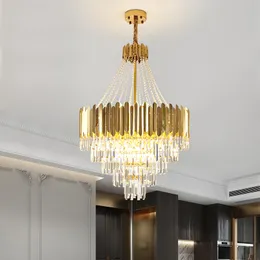 Stairs Chandelier Long Chandelier Duplex Building Modern Simple Villa Revolving Staircase Light Luxury Crystal Chandelier 110-240V