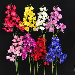Artificial Orchid Flower 20 Heads / Piece Silk Hollyhock Fake Hibiscus 27.56 "För Wedding Centerpieces Hem Party Decoration 8 färger