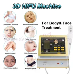 8 cartuchos 12 linhas 3D HIFU emagrecimento facial remoção de rugas máquina de equipamentos de spa
