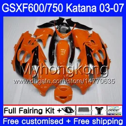 GSX600F For SUZUKI GSXF 600 750 GSXF600 2003 2004 2005 2006 2007 293HM.3 GSXF-750 orange black hot KATANA GSXF750 03 04 05 06 07 Fairings