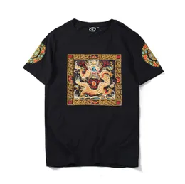 夏デザイナーメンズTシャツ中国風の絶妙なドラゴン刺繍のシャツメンズデザイナー半袖シャツ送料無料