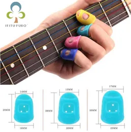 4 pcs Protetor Da Ponta Do Dedo Fingerstall Silicone Guitarra Corda Dedo Guarda Contra a Imprensa Dedo Balada Guitarra Acessórios