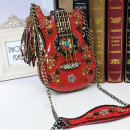 Pink sugao designer handbag women shoulder bags New handmade women's bag guitar styling bag 2020 retro casual handmade beaded chain bag